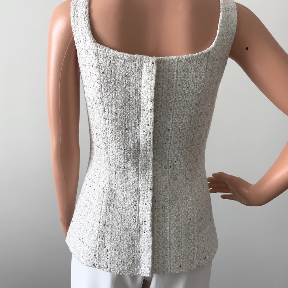 Host Pick! 💖🎊 Cream Sleeveless Sequin Top - Picture 5 of 6